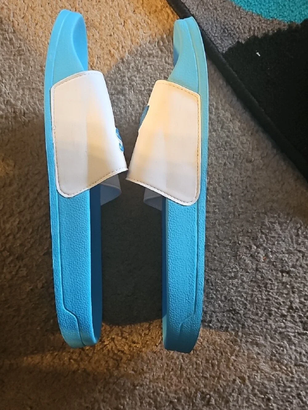 adidas Adilette Shower Slides - Blue and White